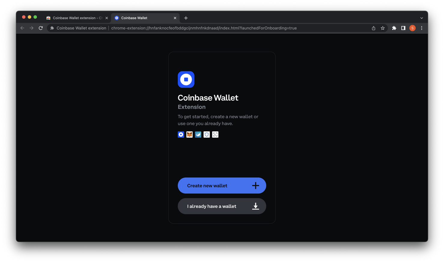 Coinbase create a new wallet