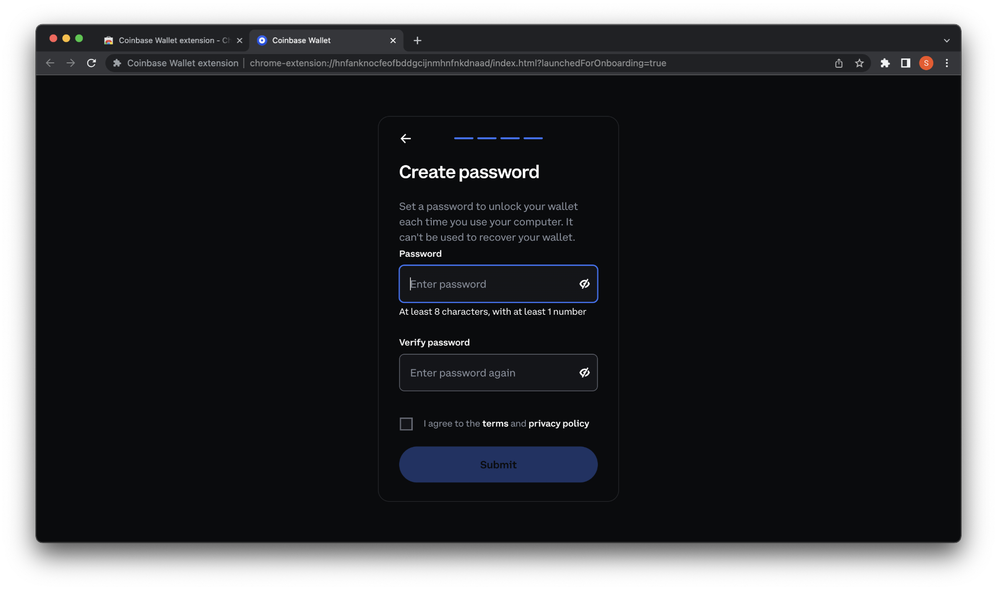 Create password