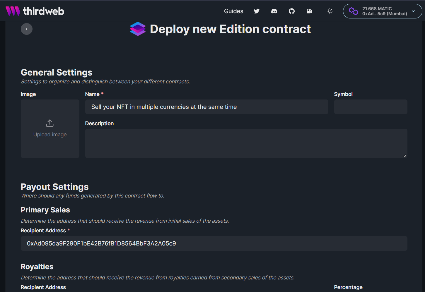 Deploy edition contract