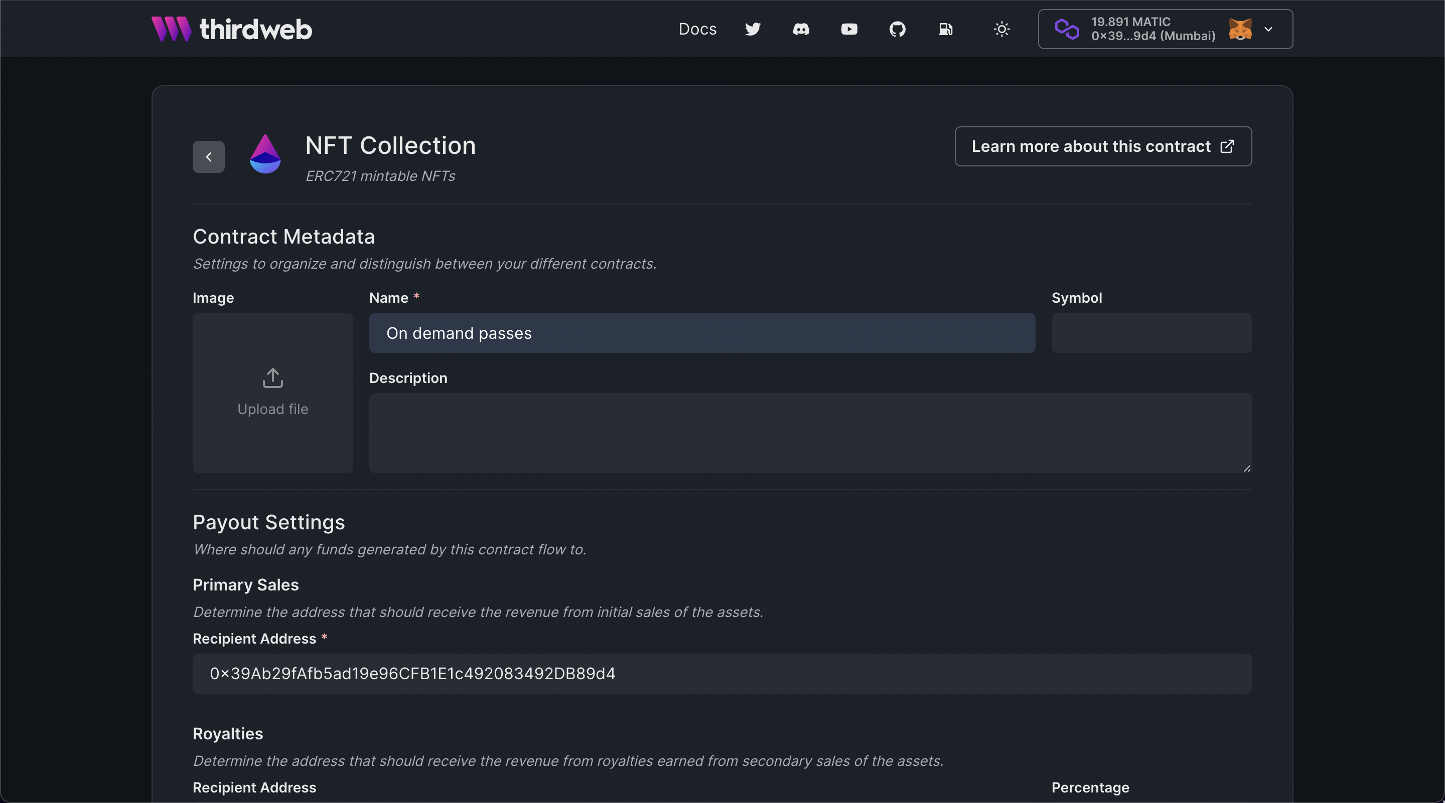 Deploy NFT Collection